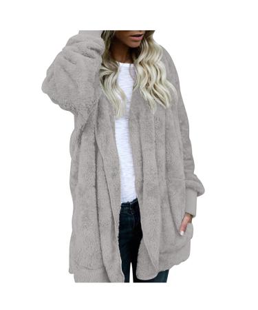 Hanxiulin fleece plush jacket fluffy warm zipper wool jacket sweatshirt ladies long arm stand -up collar upper clothes warm bomber jacket breathable