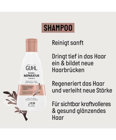 Guhl Bond+ Repairing Shampoo Content: 250 ml Repairs severely damaged hair Structures the hair fibre deep inside the hair Silicone-free Particularly - Buy Online on GoSupps.com