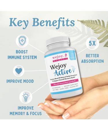 WEJOY Active: Lions Mane Menopause Supplement for Women - Supports Brain Fog, Joint Pain, Memory, Immunity & Clarity - Buy Online on GoSupps.com