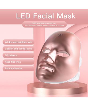 LED Face Mask - 7-Color Photon Therapy for Acne & Wrinkle Removal | Pink Beauty Rejuvenation Mask - Buy Online on GoSupps.com