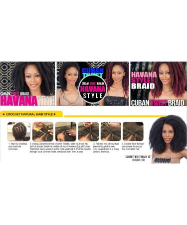 Freetress Equal Synthetic Cuban Twist Braid 16 - 16 Inch (Pack of 6) 1B - 6-Pack - Buy Online on GoSupps.com