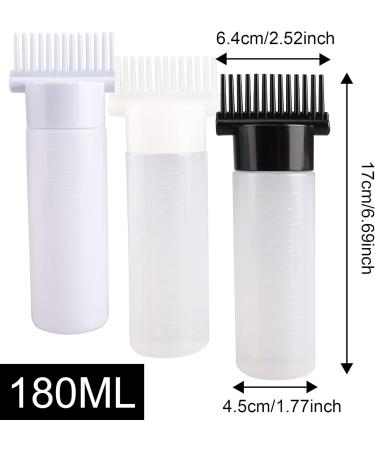 FINEASY 3 Pcs Hair Dye Brush Bottle 180ML Root Comb Applicator Bottle Hair Dyeing Bottle Brush Hair Coloring Dye Applicator Scalp Treament for Salon DIY Shampoo - Buy Online on GoSupps.com