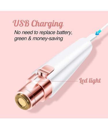 Rehomy 2-in-1 Eyebrow Trimmer & Face Hair Remover | Rechargeable Painless with Light Rose Gold & White | International Shipping Available - Buy Online on GoSupps.com