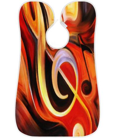 Beard Bib Apron for Men | Non-Stick Waterproof Hair Catcher & Grooming Cape | Abstract Art Music Note Design - Buy Online on GoSupps.com