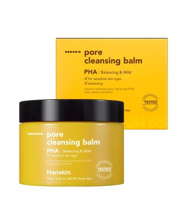 Hanskin PHA Pore Cleansing Balm  Gentle Blackhead Cleanser and Makeup Remover for Sensitive Skin  PHA/2.82 oz  2.82 Ounce (Pack of 1)