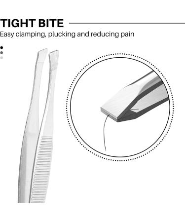 Tweezers for eyebrows depilatory tip carbon steel inclined 9 cm Color Silver - Buy Online on GoSupps.com