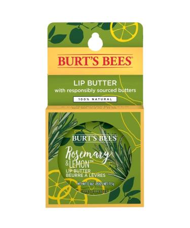 Burt's Bees 100% Natural Moisturizing Lip Butter with Rosemary & Lemon  6 Tins Rosemary Lemon 0.4 Ounce (Pack of 1)