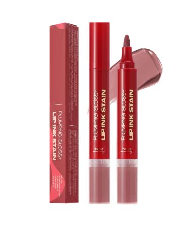 Lesunbak Lip Pencil and Nourishing Oil Kit Tinted Lip Gloss with Plumping Effect for Women - Moisturizing Cosmetics Beauty Makeup for Women and Girls Gift