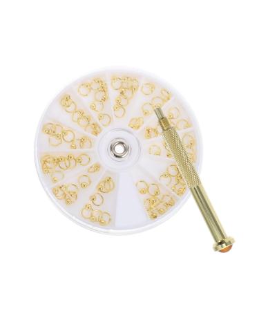 Beatifufu 1 Set Nail Charm Accessories Rhinestone Embellishments Jump Rings Nail Pendants Open Jump Rings Nail Tech Accessories Nail Art Pendant Girls Rings Nail Supplies 3d Alloy