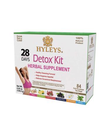 HYLEYS Tea 9 Pack of Hyleys Wellness 28 Days Detox Kit - 84 Tea Bags (GMO Free, Gluten Free, Dairy Free, Sugar Free and 100% Natural), 28 Day Detox Kit, 756.0 Count 28 Day Detox Kit 84 Count (Pack of 9)