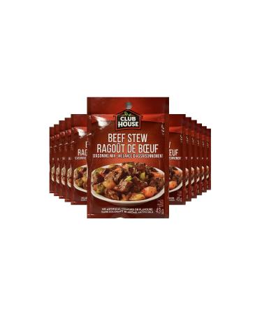 Club House Dry Sauce/Seasoning/Marinade Mix Beef Stew 43g Case Pack 12 Count Beef Stew 43 g (Pack of 12)