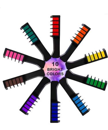 EBANKU Hair Chalk for Girls Kids - 10 Color Temporary Bright Hair Dye, Washable, Great for Birthday Gifts, Cosplay, Halloween, Christmas - Ages 5-12 - Buy Online on GoSupps.com