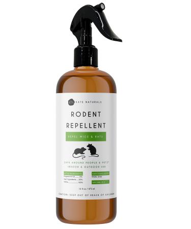 Rodent Repellent Spray with Peppermint Oil (16oz) by Kate Naturals. Formulated with Peppermint Oil to Repel Mice and Rats. Non-Toxic Peppermint Spray for Rodents, Raccoons, Ants Outdoor. Made in USA. 16 Fl Oz