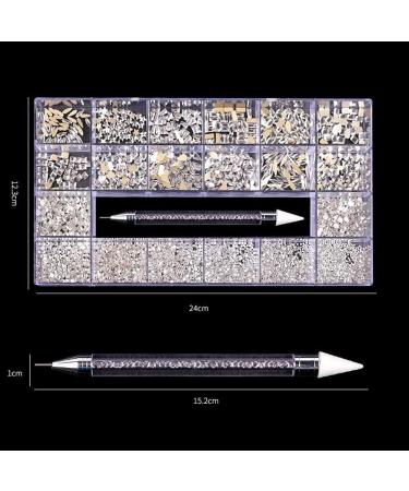 Cacacook Road Stones Set - 9000 Professional Nail Art Glitter Stones 21 Grids of Rhinestone Accessories for Stunning Nail Designs - Buy Online on GoSupps.com