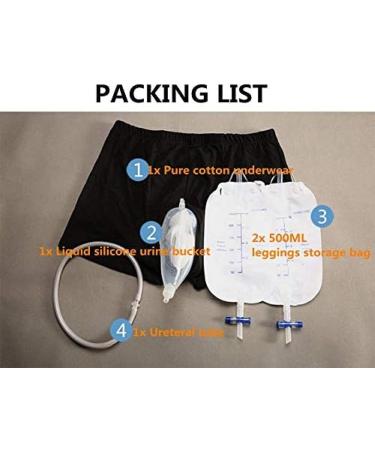 Male Urine Drainage Bag Urine Collector with Incontinence Underpants Portable Underpants Comfort Breathable Urinal System with Collection Urine Bag L Serene16 - Buy Online on GoSupps.com