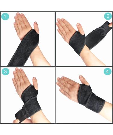 Adjustable Wrist Support Brace - 2 Pack for Fitness, Weightlifting, Tendonitis - Pain Relief for Carpal Tunnel, Arthritis, Joint Pain (Black) - Buy Online on GoSupps.com