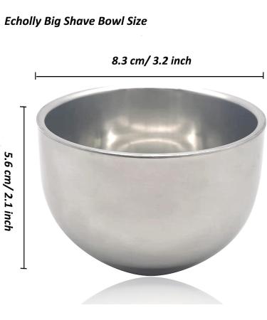 ECHOLLY Large Shaving Soap Bowl - Durable Metal Shave Mug for Cream & Soap - Double Layer Smooth Shave Unbreakable Mug with Heat Insulation - Buy Online on GoSupps.com