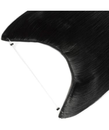 Silk-co 24 inch Wire in Hair Extensions One Piece Hairpiece Sythetic Hidden Elastic Long Straight Half Head Black - Buy Online on GoSupps.com