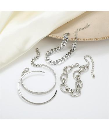 BUAJIUBUA Silver Bangles Bracelets Set for Women, Girls & Teens - Stylish Costume Hand Wrist Jewelry - Buy Online on GoSupps.com