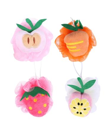 4 Pcs Shower Ball Bath Ball Mesh Sponge Mesh Pouf