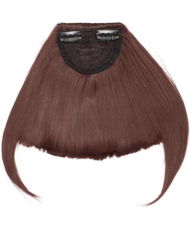 One Piece Hair Extensions Clip In Bangs Fake False Hair Piece Clip On Front Hair Bangs Fringe Cute - Medium Brown - Buy Online on GoSupps.com