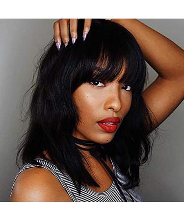 Battnot Short Black Bobo Wig - Brazilian Full Synthetic Hair Heat-Resistant Natural Wave (35cm) - Buy Online on GoSupps.com
