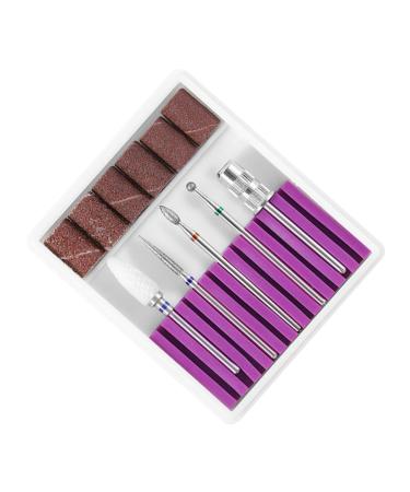 Housoutil 1 Set Manicure Drill Bits Ceramic Nail Bits Nail Drill Tool Electric Nail File Drill Bits Nail Drill Bits Nail File Bits Faux Nails Exfoliating 5 Piece Set Purple 4.50X0.30X0.30CM Purple