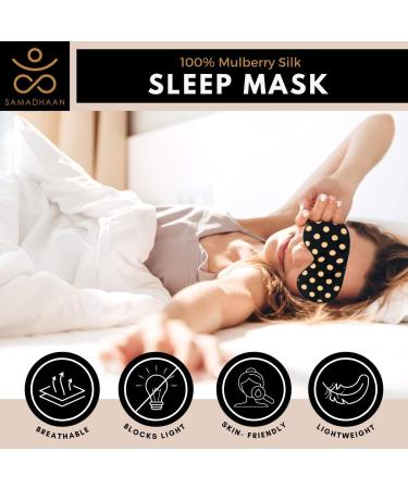 Samadhaan Mulberry Silk Sleep Eye Mask for Side Sleepers - Black & Gold (2 Pack) - Buy Online on GoSupps.com