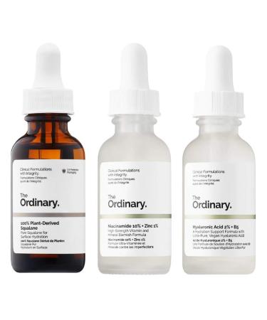The Ordinary Face Serum Set! 100% Plant-Derived Squalane Prevent Ongoing Loss Of Hydration! Niacinamide 10% + Zinc 1% Reduces Skin Blemishes! Hyaluronic Acid 2% + B5 Enhanced Hydration!