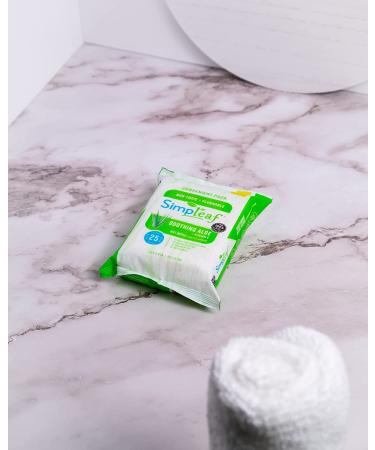 Simpleaf Flushable Wet Wipes For Adults - Eco-Friendly, Paraben & Alcohol-Free, Septic Safe, Hypoallergenic with Aloe Vera & Vitamin E - 6 Pack, 25 Count - Buy Online on GoSupps.com