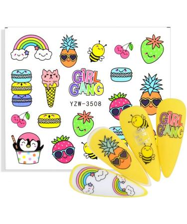 Winter Manicure Avocado Flower Anime Fruit Water Sticker Nail Sticker Nail Decals Nail Art Decoration(3) Style3 - Buy Online on GoSupps.com