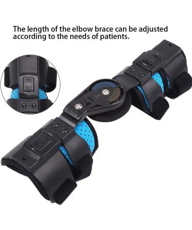 JOEBO Hinged Elbow Brace - Adjustable Stainless Steel Arm Orthosis for Injury Recovery | Breathable Support & Fixation Sling for Right Arm (Blue - Buy Online on GoSupps.com
