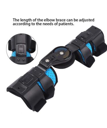 Buy Hinged Elbow Brace - Adjustable Stainless Steel Arm Support for Injury Recovery (Blue) | Breathable & Comfortable - One Size Fits All - Buy Online on GoSupps.com