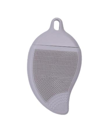 Facial Scrubber - Double Side Silicone Facial Cleansing Pad - Multi-Use Skin Care Face Brushes Manual Hair Scrubber for Women and Men Light Gray