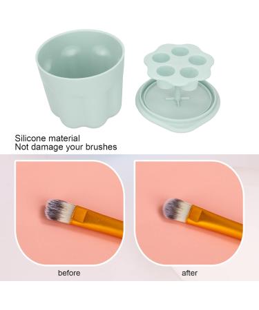 Buy Makeup Brush Cleaning Set - Silicone Bowl & Drying Rack for All Brush Sizes - Green | International Shipping Available - Buy Online on GoSupps.com