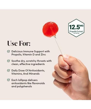 Kids Throat Soothing Watermelon Lollipops - Beekeeper s Naturals | Immune Support Doctor Formulated Low Sugar Vitamin D & Honey 15 ct - Buy Online on GoSupps.com