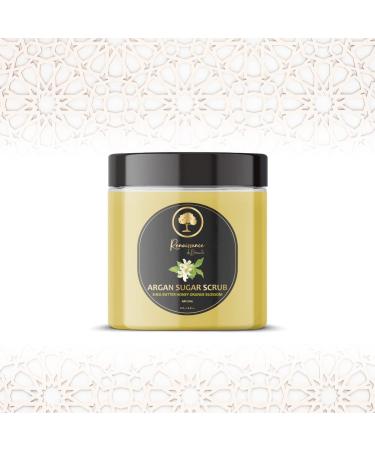 Moroccan Argan Sugar Scrub (Orange Blossom Brown Sugar Shea Butter & Honey 7.05 Fl oz) the ultimate pampering treat for your skin!