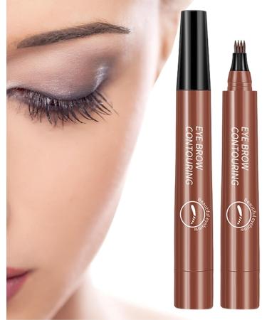 Liquid Eyebrow Pencil Brow Pencil with Fork Tip 4 Point Waterproof Eyebrow Pencil No Smudge Liquid Brow Quick Dry EyeLiner for Long Lasting Red Brown - Buy Online on GoSupps.com