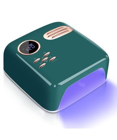 BETE Cordless Led Nail Lamp  Wireless Nail Dryer  72W Rechargeable Led Nail Light  36 Beads Portable Gel UV Led Nail Lamp with 4 Timer Setting Sensor and LCD Display  Professional Led Nail Lamp Green
