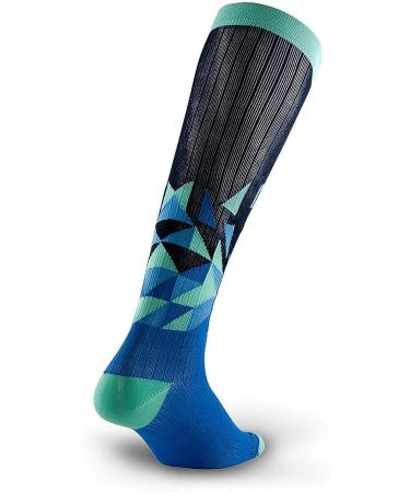 PRO Compression Marathon Socks - Blue Vertex, Small-Medium | Calf-Length Graduated Compression Socks - Buy Online on GoSupps.com