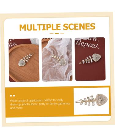 minkissy Fishbone Hairpin Women's Hair Clips Hair Barrettes for Girls Womens Barrettes for Hair Women Hair Accessory Delicate Hairpin Women Hair Clips Miss Side Clip Rhinestones Alloy - Buy Online on GoSupps.com