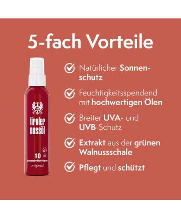 Tyrolean Nut Oil Sun Milk Spray SPF 10 - Original Waterproof Protection (150 ml) | International Shipping Available - Buy Online on GoSupps.com