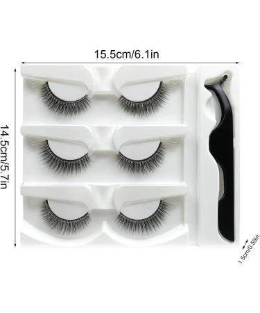 Reusable Adhesive Eyelashes 3 Pairs Adhesive False Eyelashes Stick Adhesive Lashes Natural Look Glueless Lashes Waterproof Easy To Apply For Beginners - Buy Online on GoSupps.com