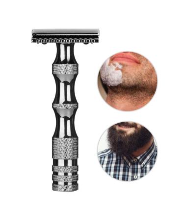 EVTSCAN Classic Men's Anti-Slip Dual Blade Manual Razor - Vintage Style Black Shaver for a Smooth Shave - Buy Online on GoSupps.com