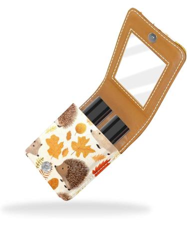 Travel Lipstick Organizer Case | Portable Makeup Bag with Mirror | Autumn Animal Leaf Pattern K264r6kpub - Buy Online on GoSupps.com