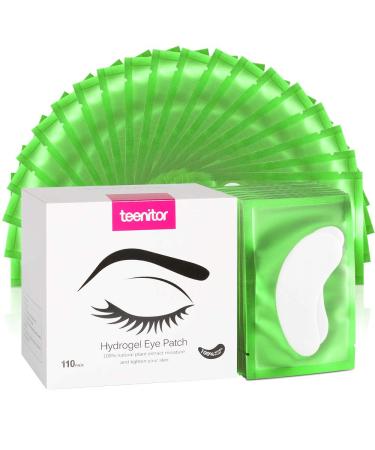 110 Pairs Eyelash Extension Gel Pads, Teenitor Lint Free Lash Under Eye Patches- Green