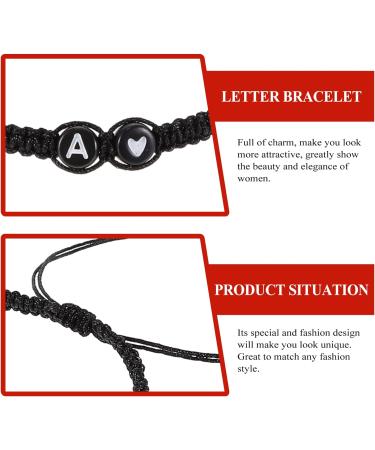 ABOOFAN 3pcs Black and White Heart Bracelet bond bracelets for couples initial bracelet charm bracelets Adjustable braided bracelet mens bangle bracelet couples bracelets Women Bracelet 6X6X0.5CMx5pcs Black Ax5pcs - Buy Online on GoSupps.com