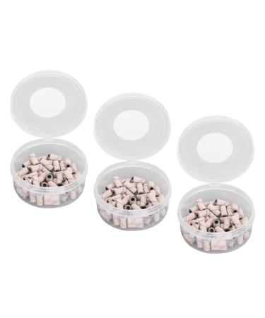 Nail Sanding Bands Dead Skin Removal Multiple Sizes Smoothing Nail Art Sanding Bands with Storage Box for Manicure (Pink)