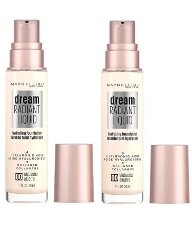 Maybelline New York Dream Radiant Liquid Hydrating Foundation Alabaster 00 - Pack of 2 | Long-lasting Coverage for Radiant Skin - Buy Online on GoSupps.com