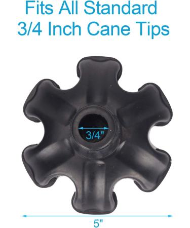 34 Inch Heavy Duty Quad Cane Tips with 6 Support Feet - Replacement Rubber Foot for Self Standing Canes and Crutches - Buy Online on GoSupps.com